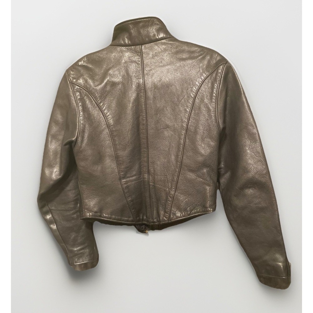 Hot Leathers Women's Vtg Black Leather Motorcycle Sport Zipper Jacket Sz M USA - Picture 2 of 16